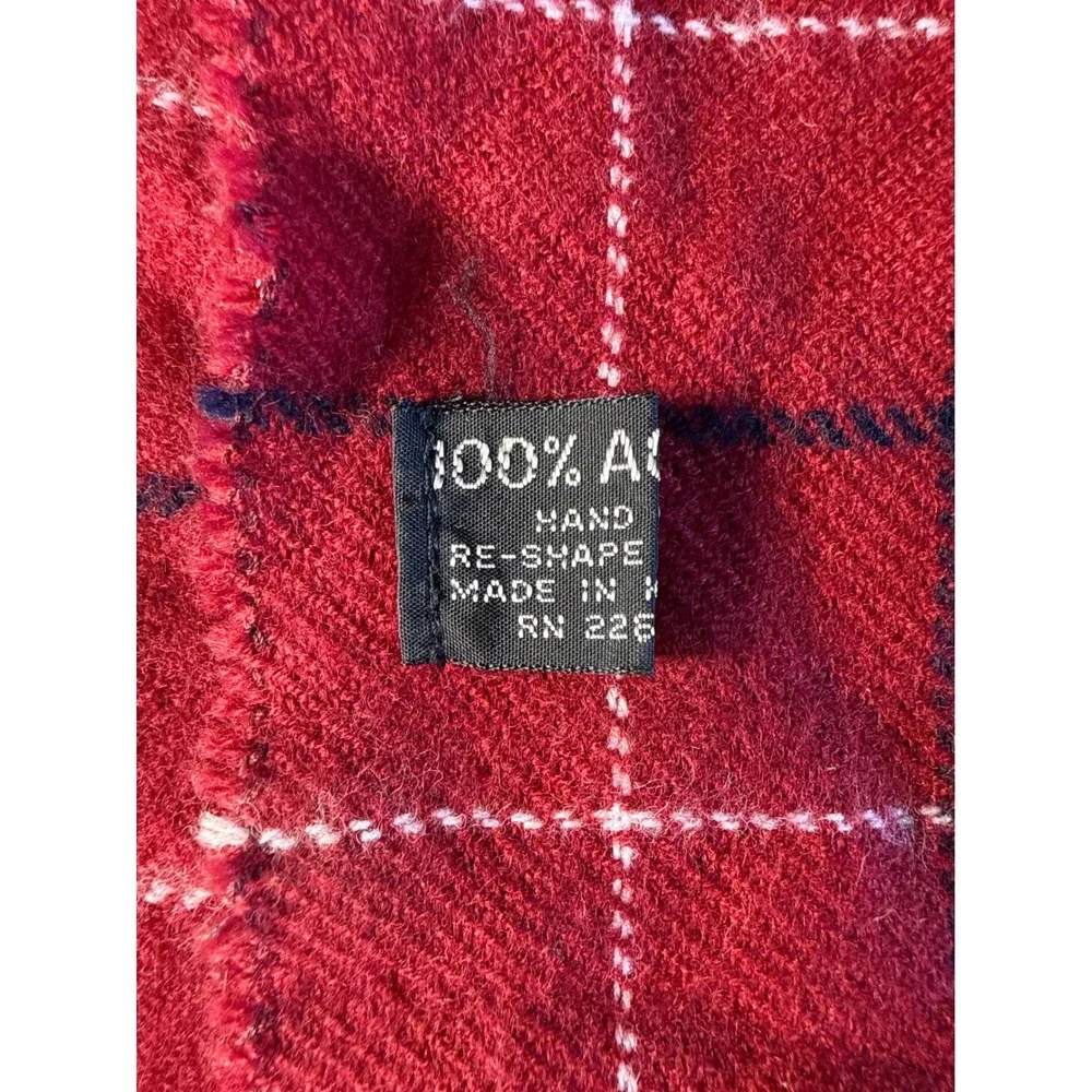 Vintage Winter‎ Scarf Bundle Unisex OS Red Blue Plaid Striped 2 Pack